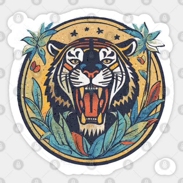 Tiger Tiger Burning Bright Sticker by Midcenturydave